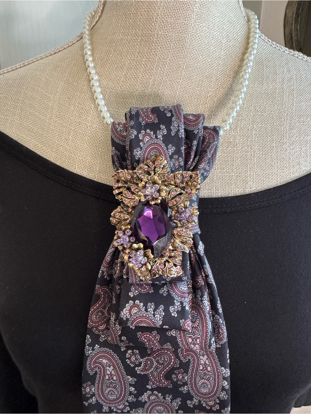 Statement Tie Necklace - Picture 2 of 2